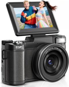 64MP 5K Vlogging Camera, 18X Zoom, 64GB