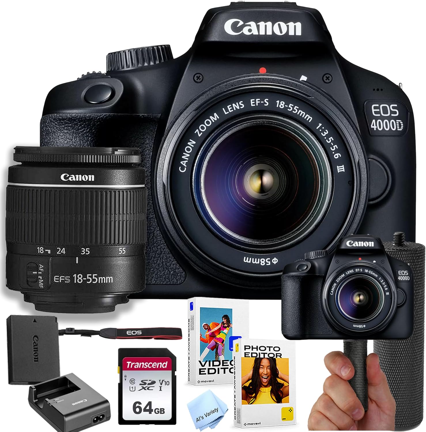 Canon EOS 4000D Bundle (Renewed)