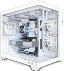 MUSETEX Y6 White ATX Case, 360mm Rad, Type-C