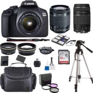 Canon EOS 2000D T7 Two Lens Kit (Renewed)