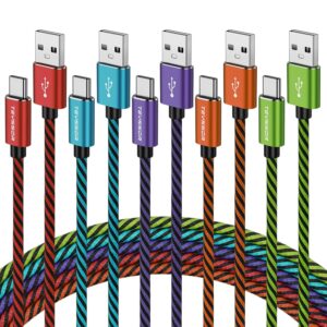 Teyssor 10FT 5-Pack USB A-C Fast Charging Cable