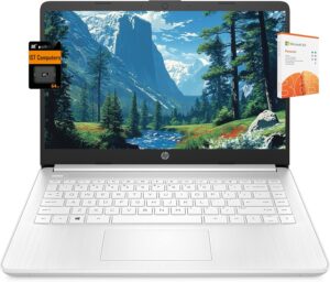 HP 14" Laptop, Intel N4120, 4GB RAM, Win 11, White