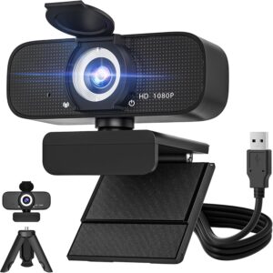 1080P Webcam with Mic & Tripod