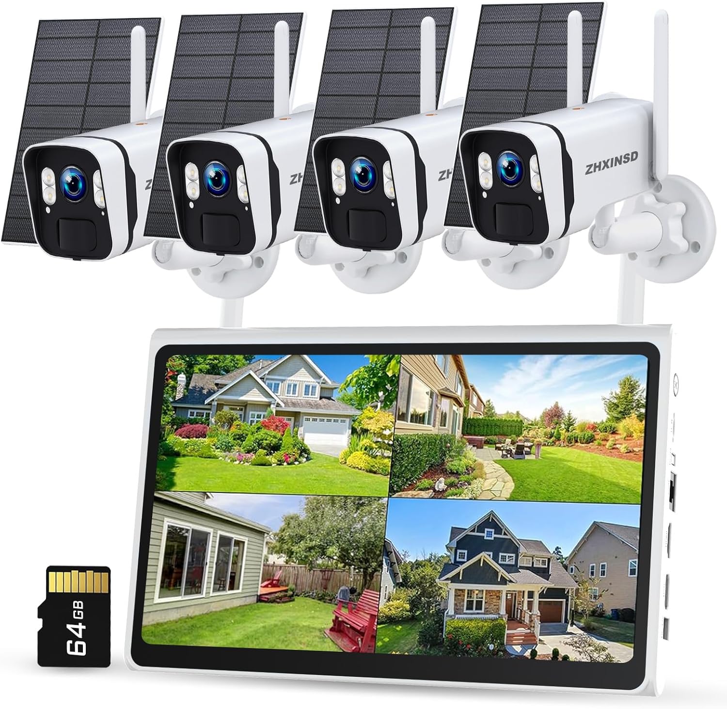 4MP Solar Security Camera 10" Monitor Kit