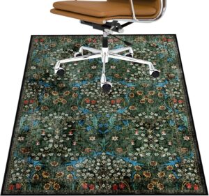 Green Vintage Flower Chair Mat 48x60