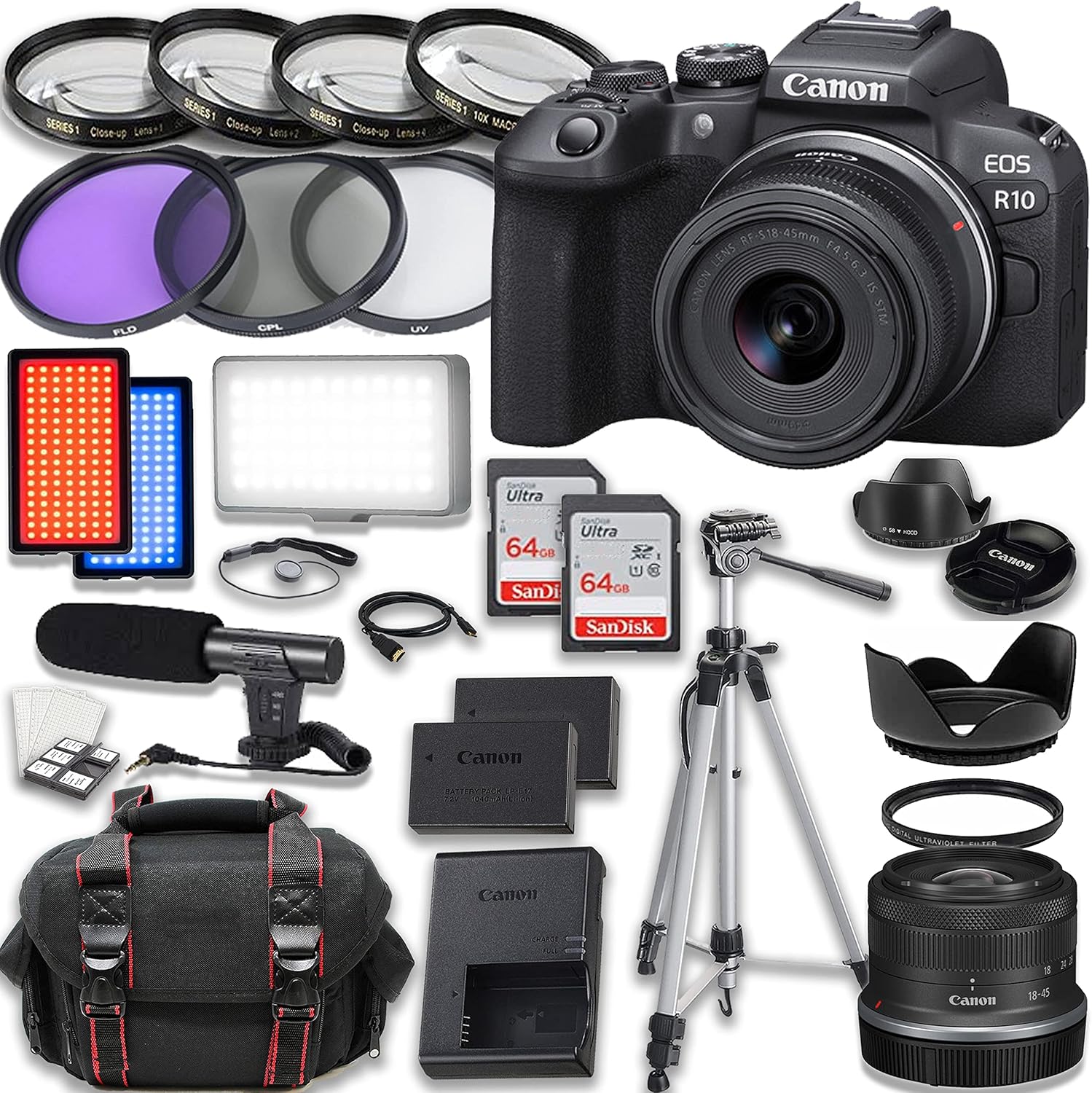 Canon EOS R10 Kit with Accessories (Renewed)