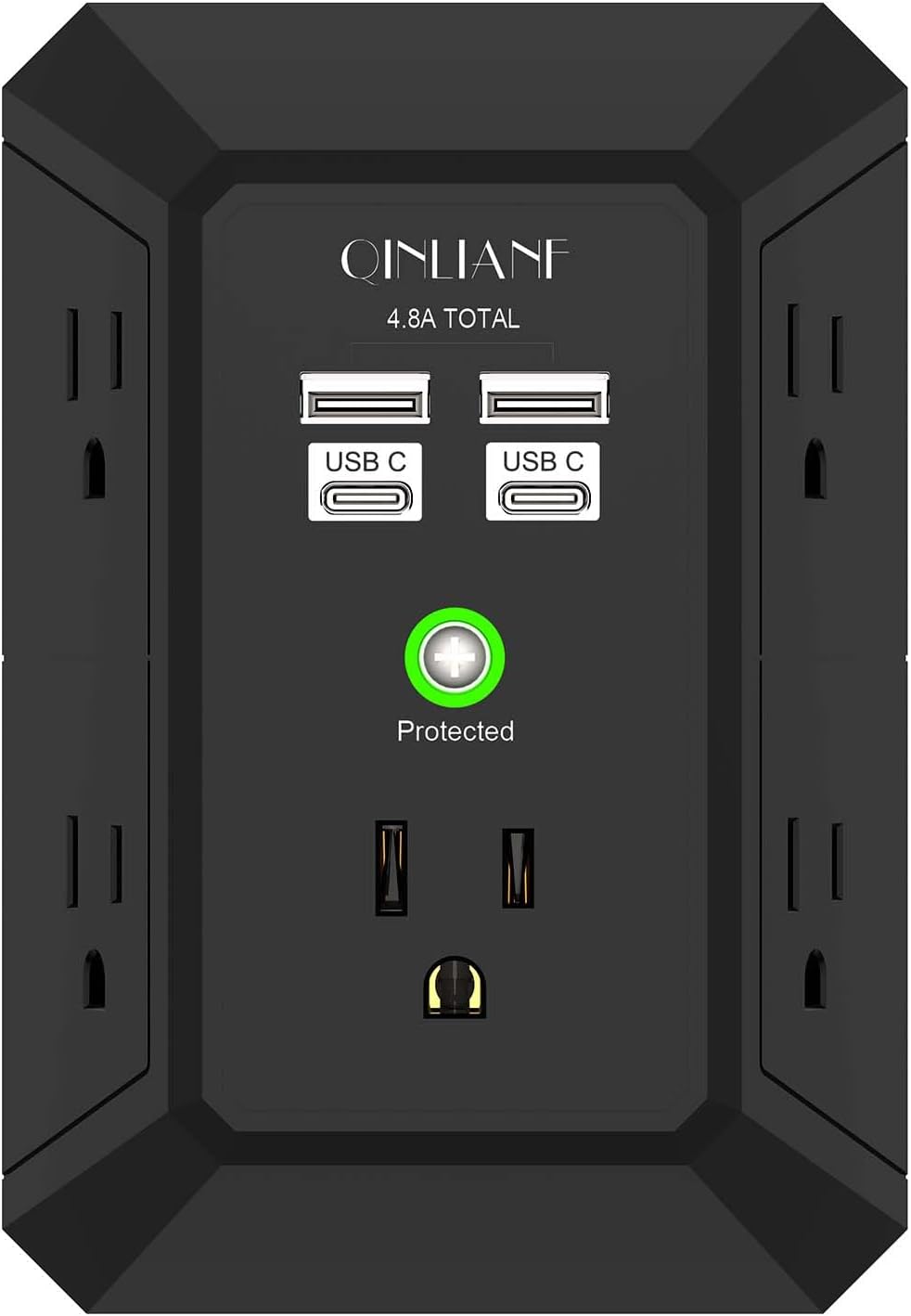QINLIANF 5 Outlet 4 USB Wall Charger