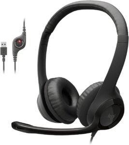 Logitech H390 USB Wired Headset with Noise Cancelling Mic for PC, Gaming, Music & Video Calls