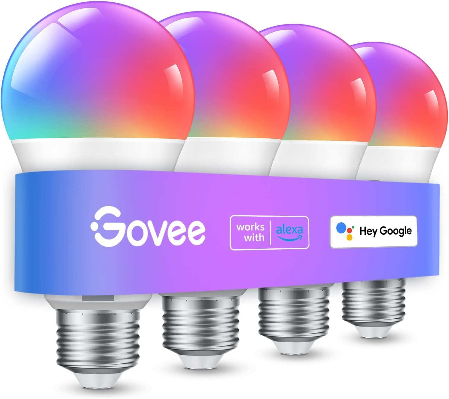 Govee Smart Bulbs with Alexa & Google, 16M Colors, 4