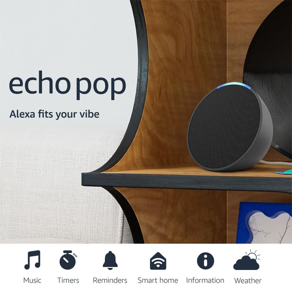 Amazon Echo Pop - Our Smallest Alexa Speaker - Fits in Any Room