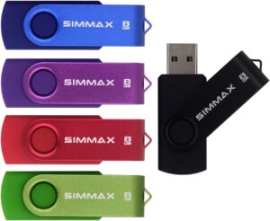 5Pcs 8GB USB 2.0 Flash Drives, Mixed Colors