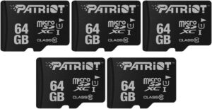 Patriot LX 64GB Micro SD Cards - 5 Pack