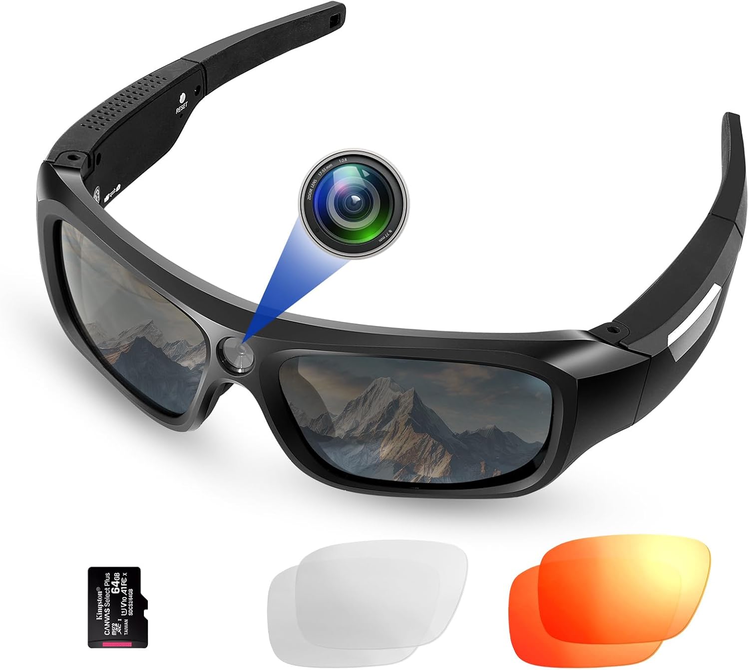 FlyGift 4K Action Camera Sunglasses (64GB)