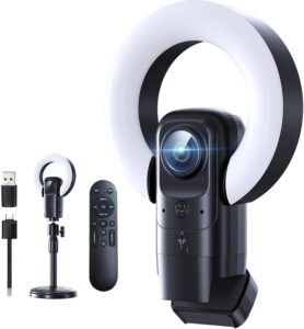 4K Webcam with Light & Auto-Focus