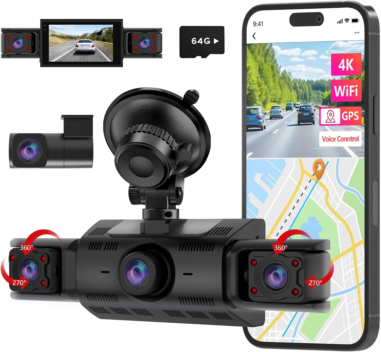 CATCATCH 4 Dash Cam 4K Front & Rear
