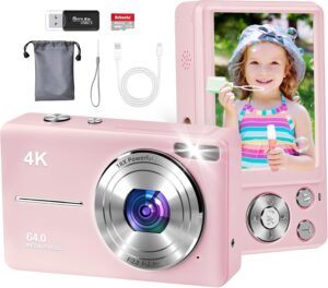 64MP 4K Vlogging Camera, 18X Zoom, 32GB