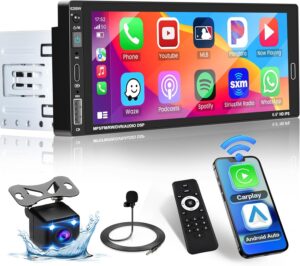 6.9" Single Din Car Stereo Wireless Carplay Android Auto