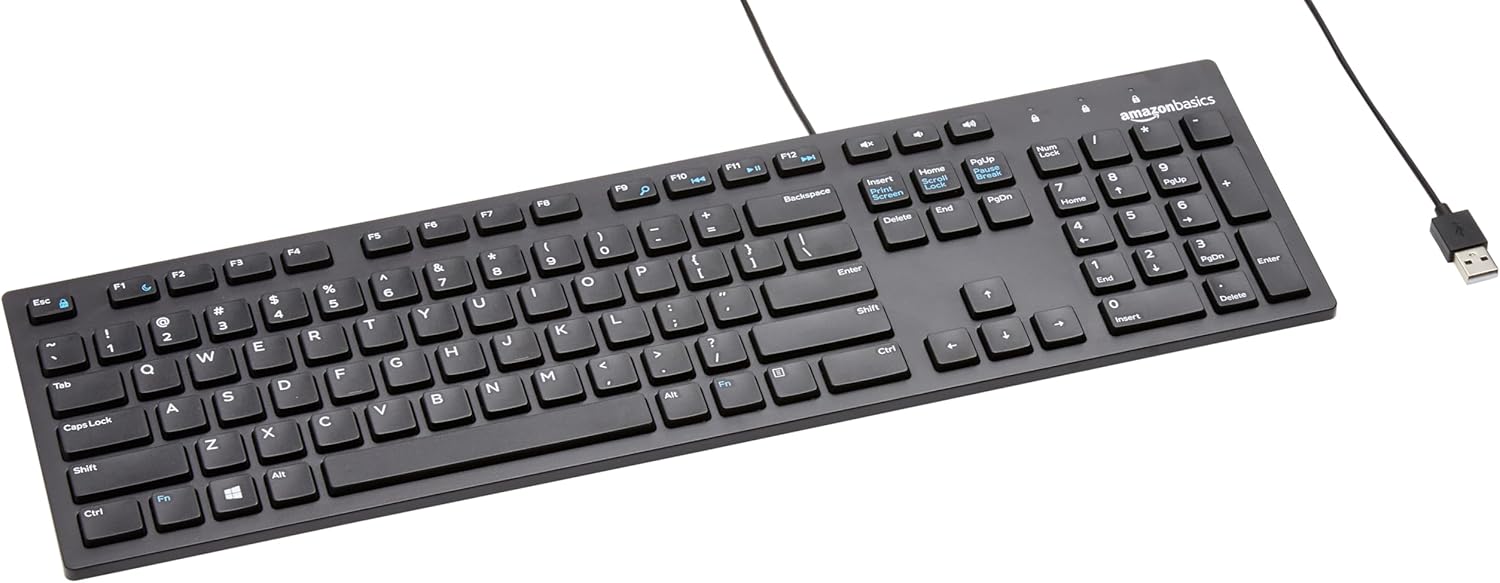 Amazon Basics Wired QWERTY Keyboard - Full