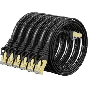 Cat 7 Flat Ethernet Cable 6-Pack, 1.5ft