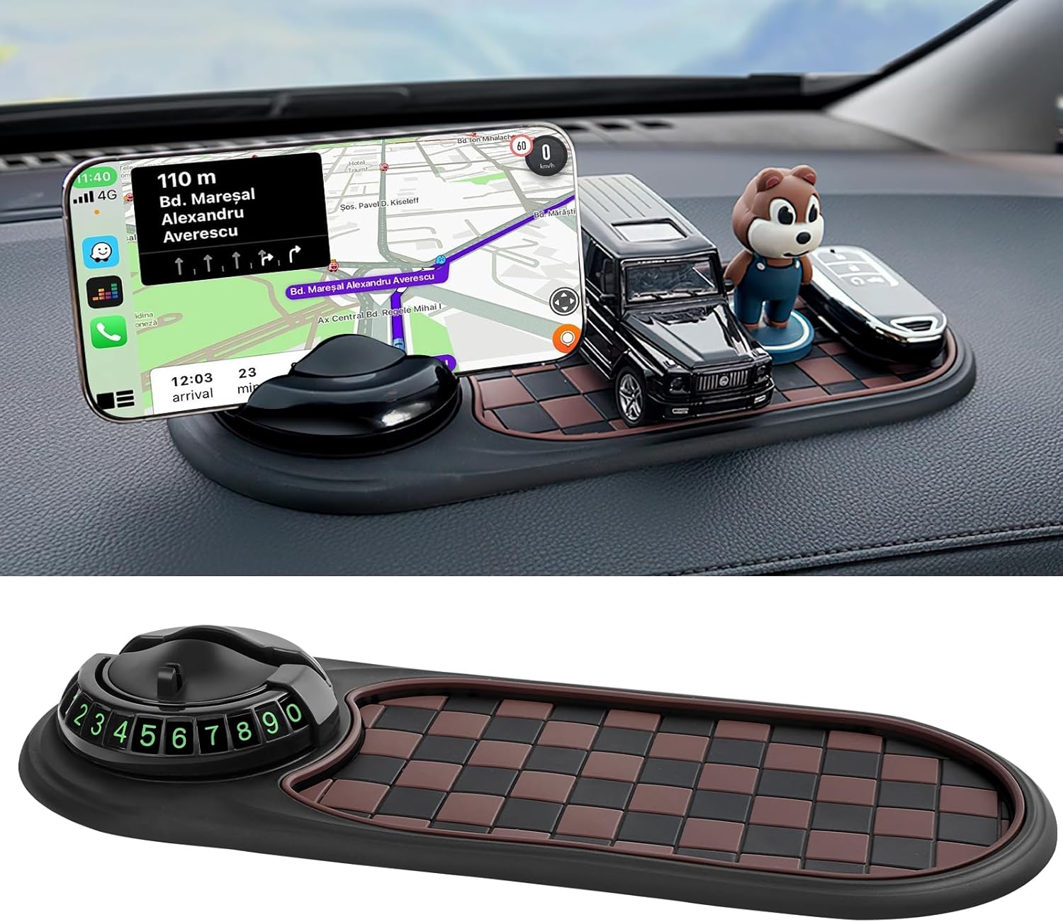 Rotatable Anti-Skid Car Dashboard Mat