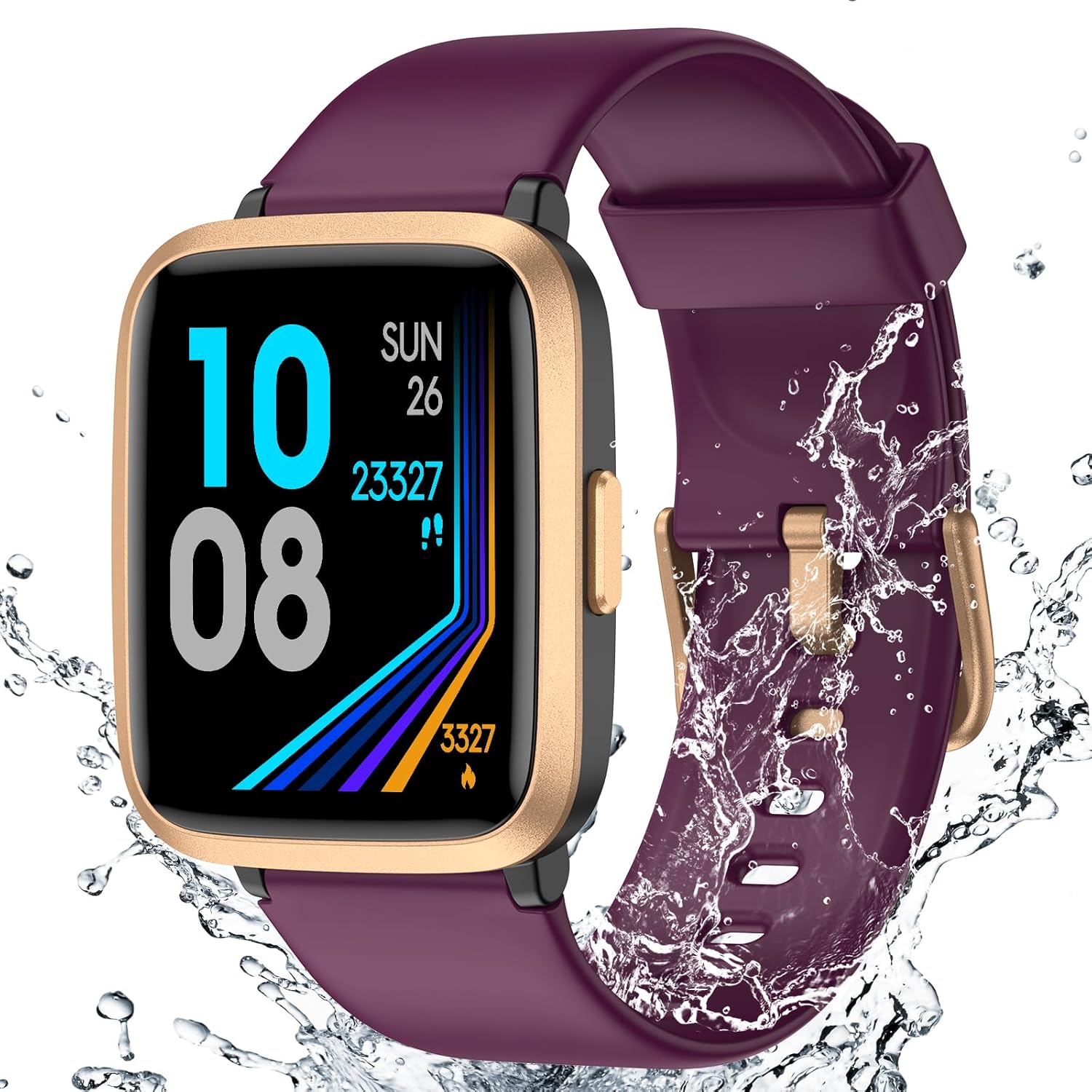 Fitness Tracker Watch with Heart Rate Monitor, Large Screen, 5ATM Waterproof Activity Tracker