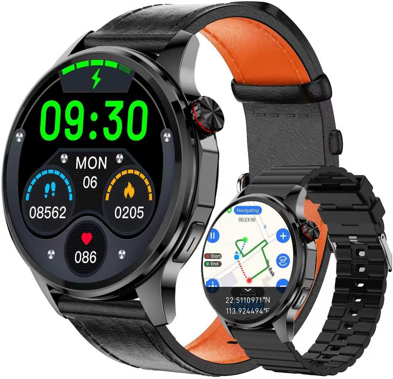Smart Watch for Men with GPS, 1.46" AI Fitness Tracker for Android/iPhone, 100+ Sport Modes & Health Monitor