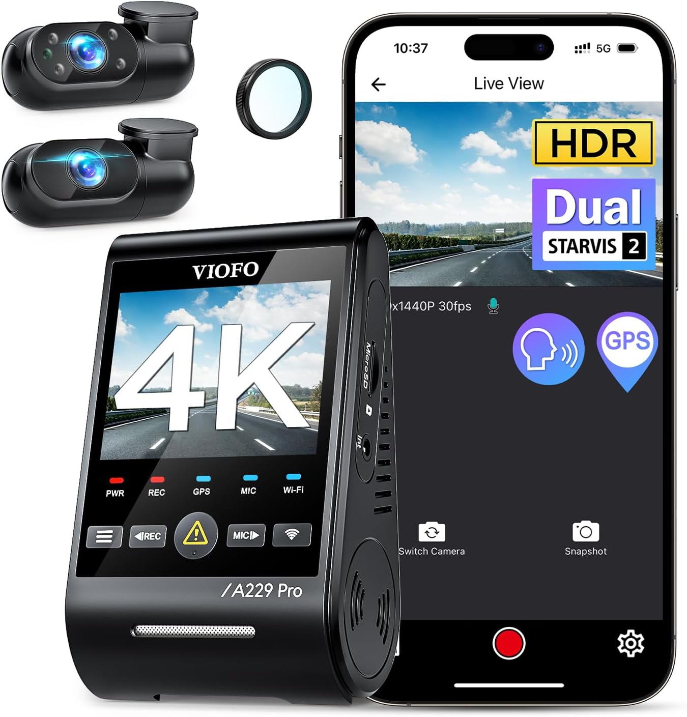 VIOFO A229 Pro 3CH 4K HDR Dash Cam