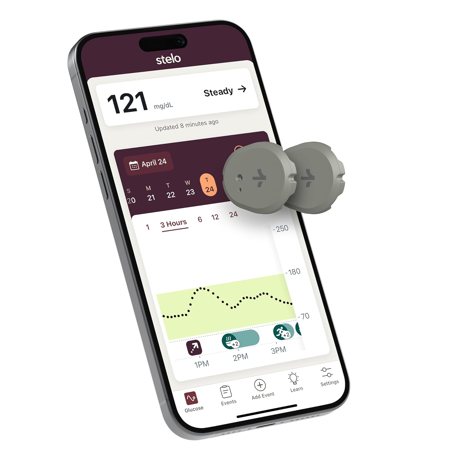 Stelo Glucose Biosensor & App by Dexcom | 24/7 CGM Tracking & Personalized Insights