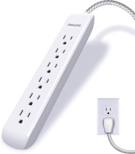 Philips 6-Outlet Surge Protector, 720J, White