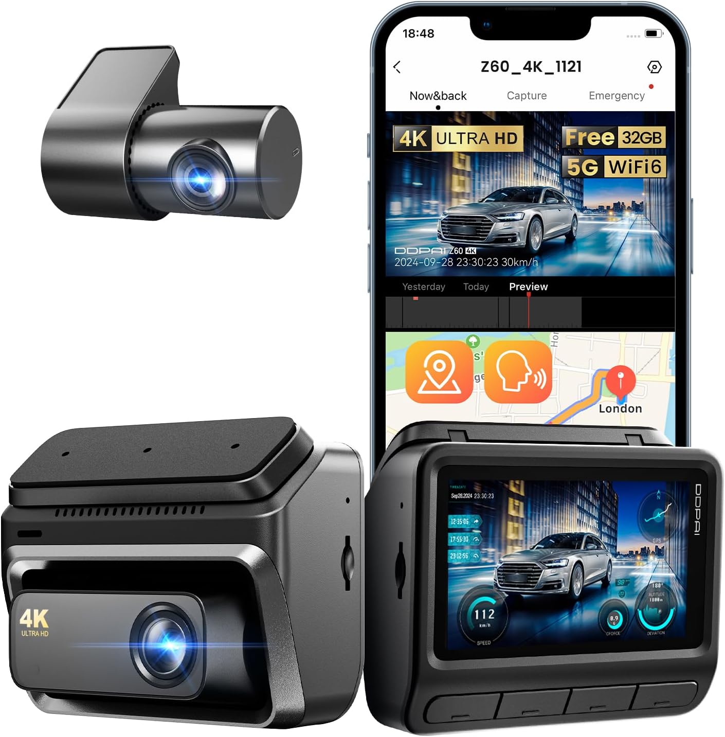 DDPAI Z60 Dash Cam 4K+1080P