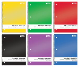 Better Office 3-Subject Notebooks, 6-Pack