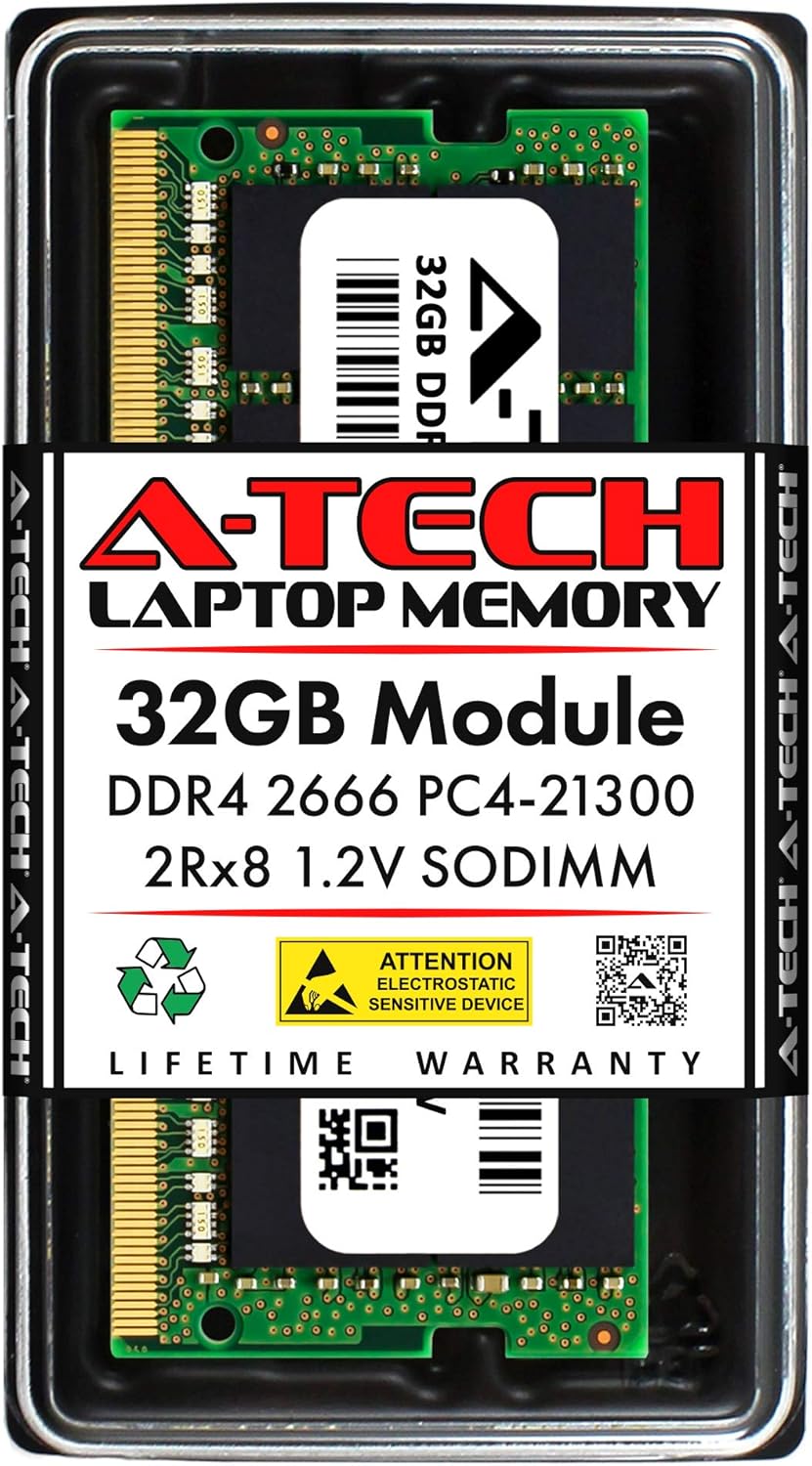A-Tech 32GB DDR4 2666MHz SODIMM Laptop RAM