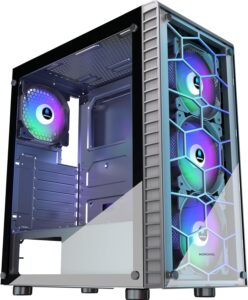 Black ATX Mid Tower with 4 RGB Fans