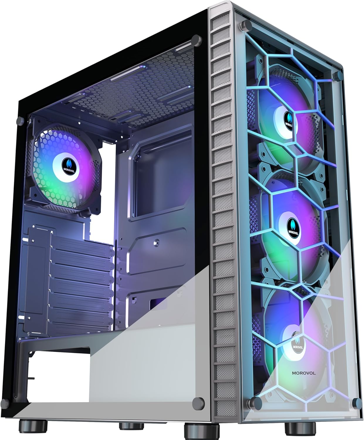 Black ATX Mid Tower with 4 RGB Fans