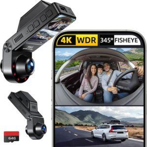 GT820 4K/2.5K Dual Dash Cam, 360°