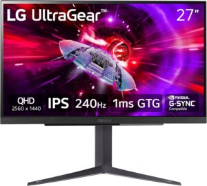 LG 27" UltraGear QHD 240Hz Gaming Monitor