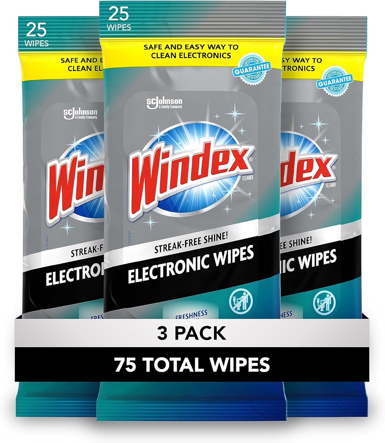Windex Electronic Wipes, 75 Count