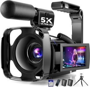 5K UHD 64MP Vlogging Camera with Rotatable Touch Screen, IR Night Vision, 16X Zoom & WiFi