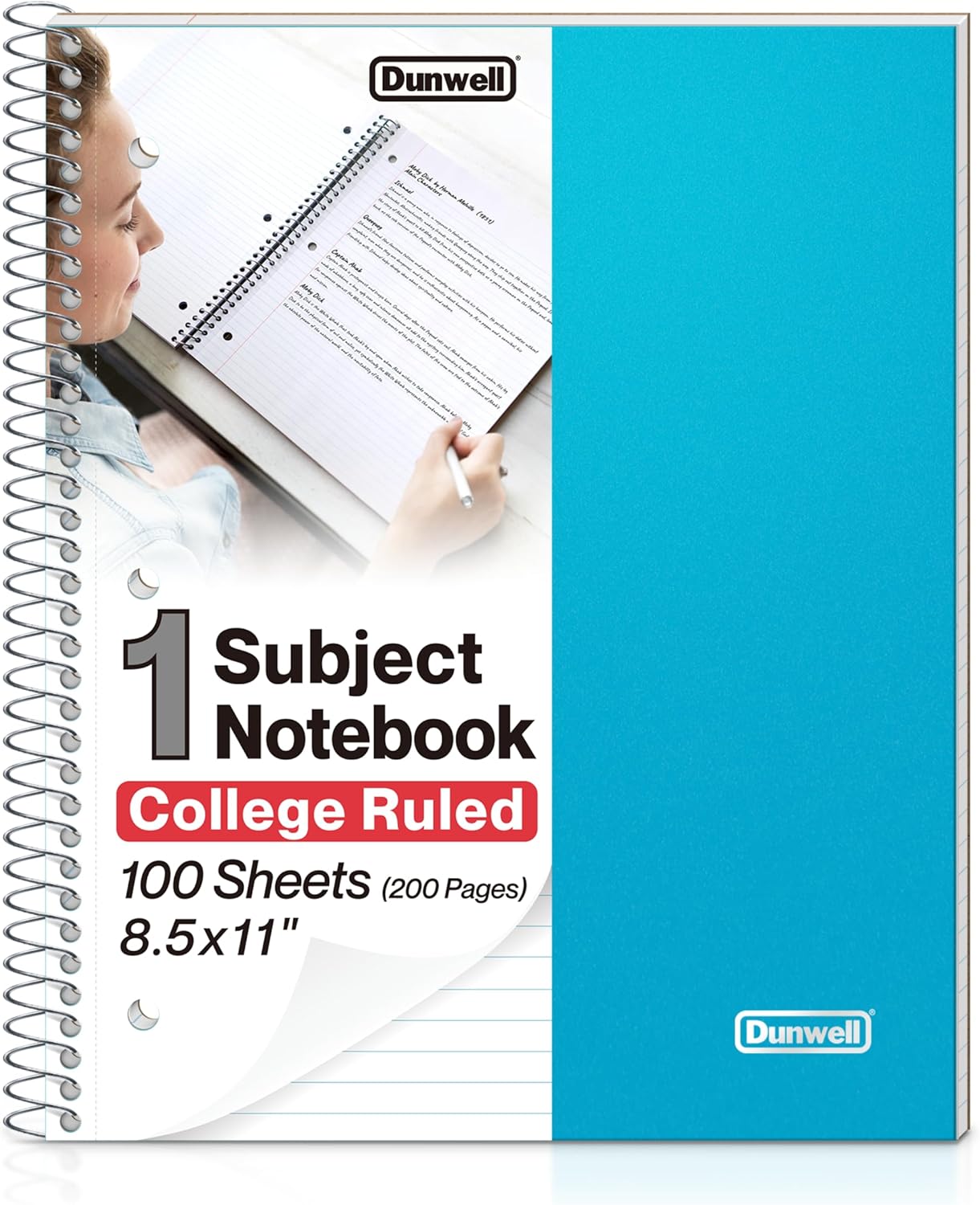 Dunwell 1-Subject Spiral Notebook, Blue