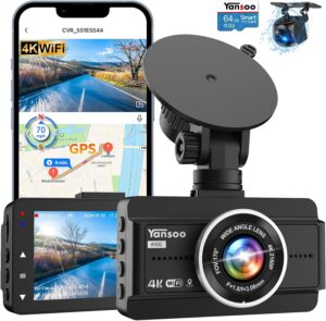 4K Dual Dash Cam with WiFi & GPS