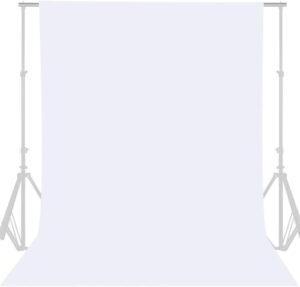 GFCC 8x10 FT White Photography Backdrop for Photo Booth, Photoshoot, Video Recording, and Parties