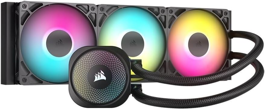 CORSAIR Nautilus 360 RS ARGB 360mm AIO Liquid CPU Cooler - Low-Noise, Direct Motherboard Connection, Daisy-Chain - Intel LGA 1851/1700 & AMD AM5/AM4 Compatible - with 3x RS120 ARGB Fans