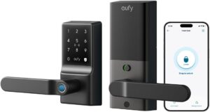 Eufy Smart Lock C33 Keypad Fingerprint Door Lock with Handle | Keyless Entry Electronic Deadbolt