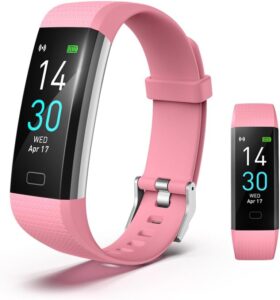 Fitness Tracker with Blood Pressure Heart Rate Oxygen Monitor, Activity Sleep & Temperature Smart Watch IP68 Waterproof Pedometer Step Counter for Kids Men Women S5