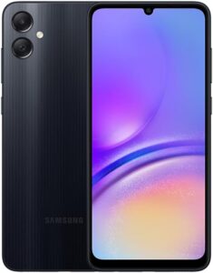 SAMSUNG Galaxy A05 (SM-A055M/DS), 128GB 4GB RAM, Dual SIM, Factory Unlocked GSM, International Version (Wall Charger Bundle) - (Black)
