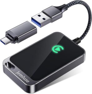 Jemluse Wireless CarPlay Adapter for iPhone - Converts Wired to Wireless, No Latency, Seamless Multi-User Connection, USB