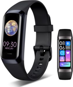Fitness Tracker with AMOLED Screen, 24/7 Heart Rate, Blood Oxygen, Blood Pressure & Sleep Monitor