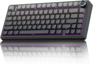 AULA F75 Pro Wireless Mechanical Keyboard - 75% Hot-Swappable with Knob, RGB Backlit, Pre-lubed Reaper Switches, Side Printed PBT Keycaps, 2.4GHz/USB
