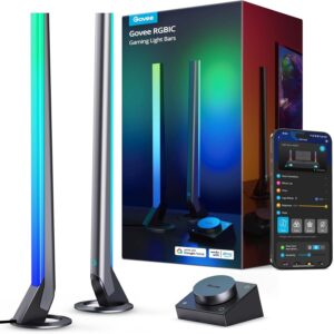 Govee RGBIC Gaming Light Bars H6047 with Smart Controller, Wi-Fi Smart LED Gaming Lights with Music Modes and 60+ Scene Modes Built, Works with Alexa & Google Assistant, Game Room Lights Decor