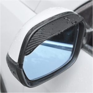 Blilo 2PCS Smoke Visor Guards for Car Side Mirrors | Waterproof Carbon Fiber Auto Rain Eyebrows
